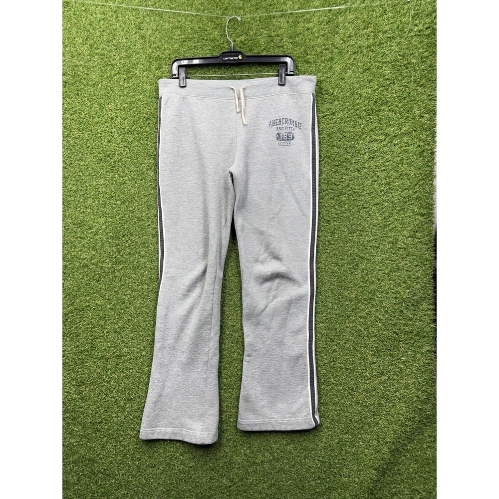 Vintage Abercrombie & Fitch Sweatpants Mens Small Gray Wide Leg Drawstring y2k